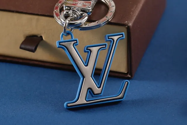 Louis Vuitton LV Initials Silver Blue Metallic Hardware Rubber-Accented Monogram Crossbody Bag