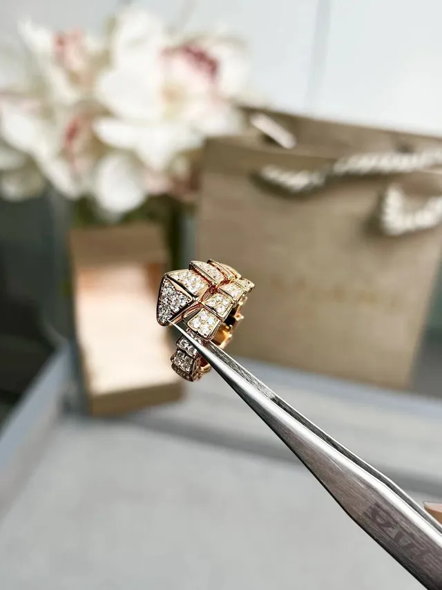 Bvlgari Serpenti Pavé Diamond Rose Gold Ring