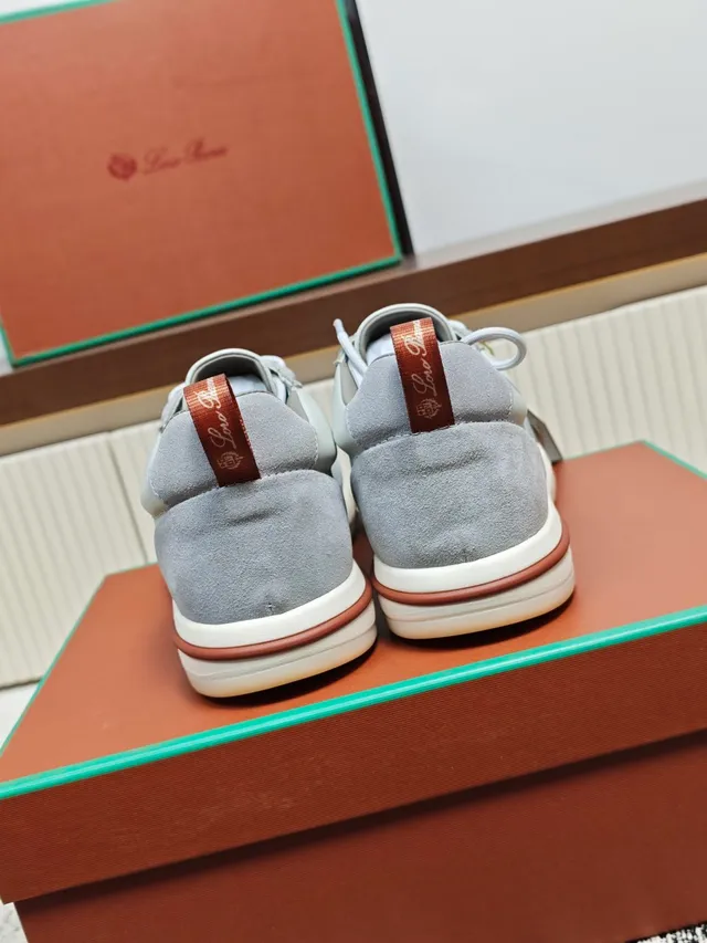 Loro Piana Gray Suede and Smooth Leather Lifestyle Sneaker