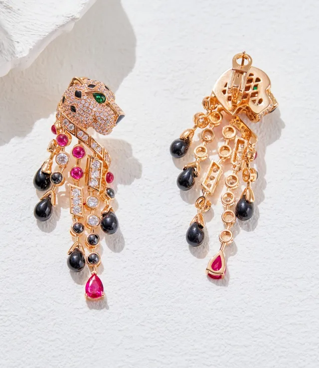 Cartier Panthère Multigem Fringe Earrings