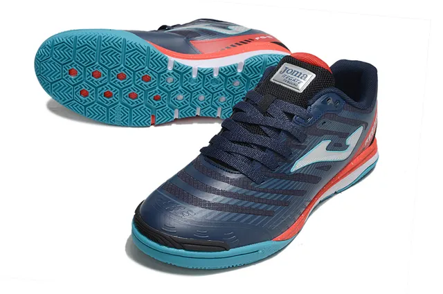Joma Indoor Soccer Shoes White Blue Low-Top Synthetic Upper Sneakers