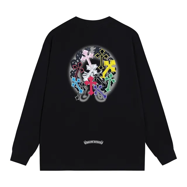 Chrome Hearts Graphic Tee Black Multicolor Long-Sleeve Crewneck T-Shirt