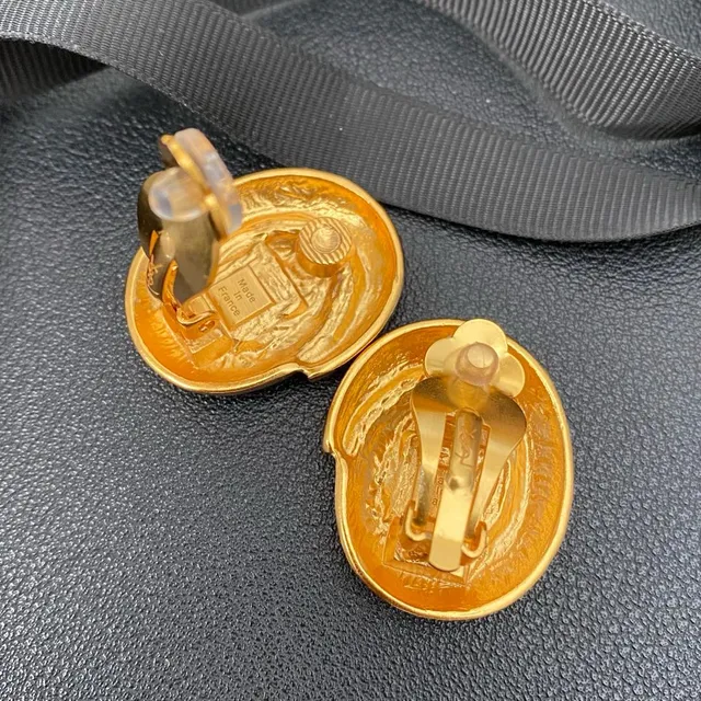 Saint Laurent Spiral Gold Clip-On Earrings