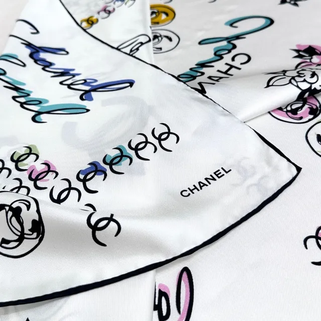 Chanel Scarf-Tied Strapless Graphic-Print Vest Top
