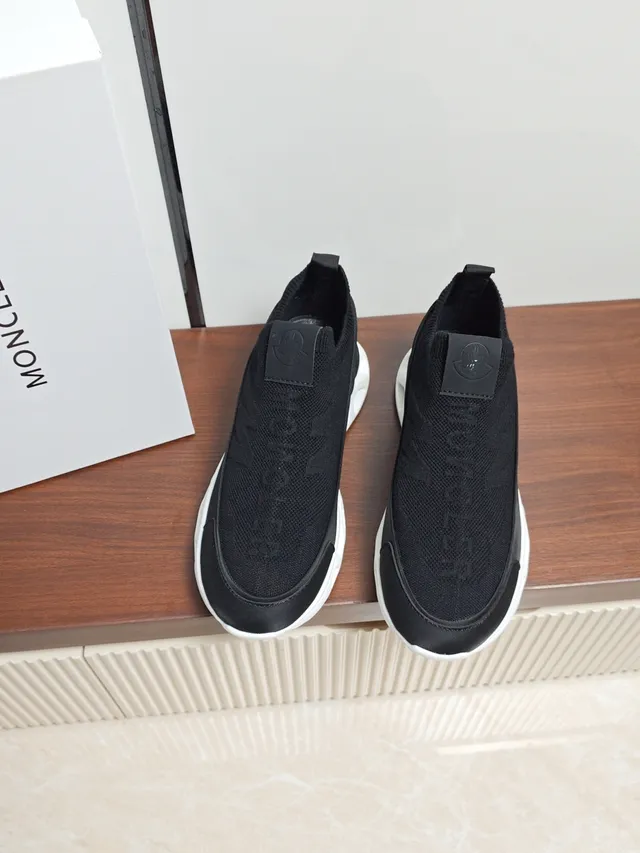 Moncler Black Slip-On Knit Sneaker