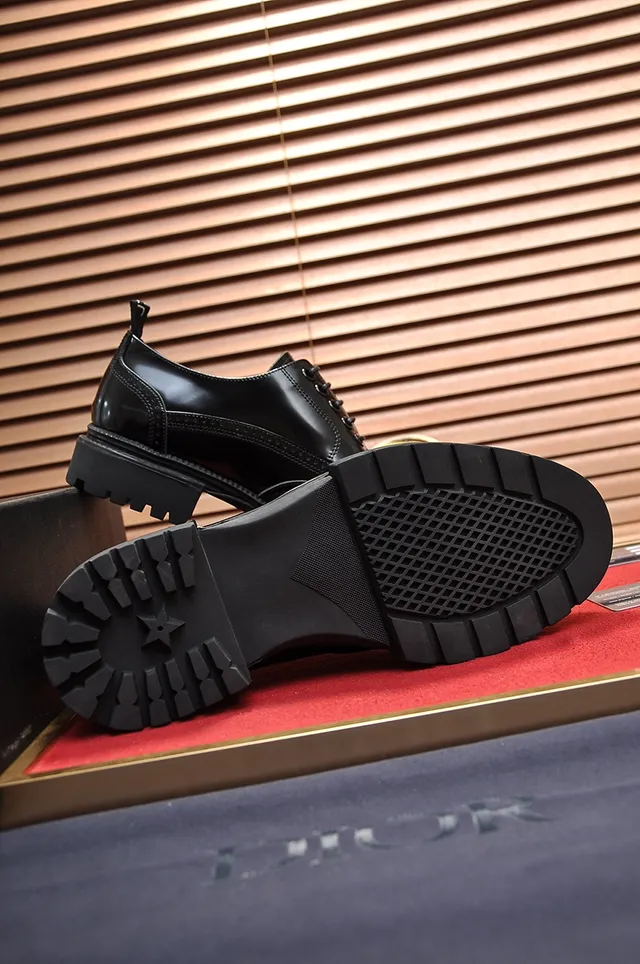 Dior Black Wingtip Patent And Smooth Leather Brogue