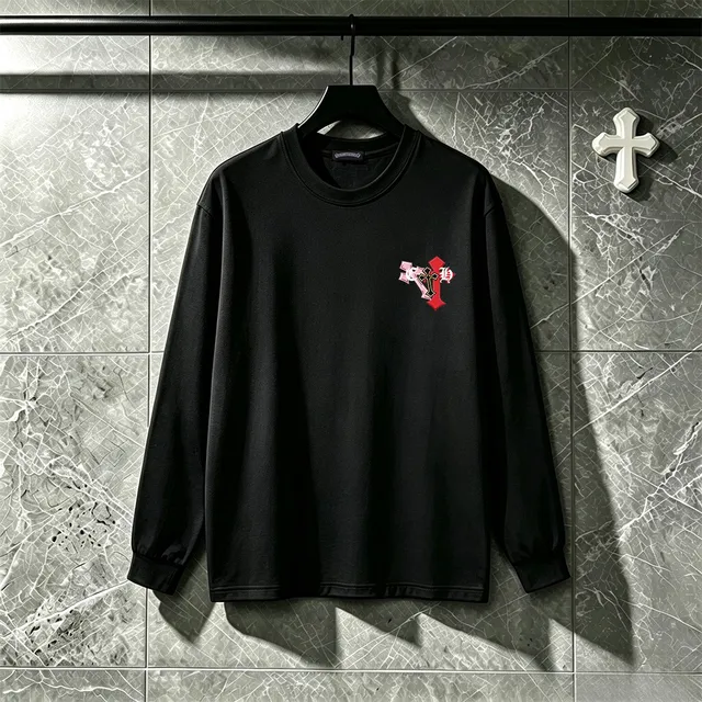 Chrome Hearts Graphic Tee Black Multicolor Long-Sleeve Crewneck T-Shirt