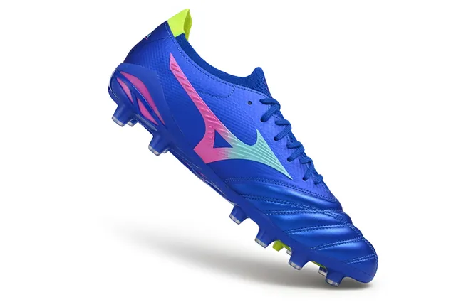 Mizuno Blue Multicolor Quilted Synthetic Leather Mesh Paneling Firm-Ground Soccer Shoes