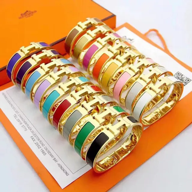 Hermès Clic H Enamel Bangle Bracelet