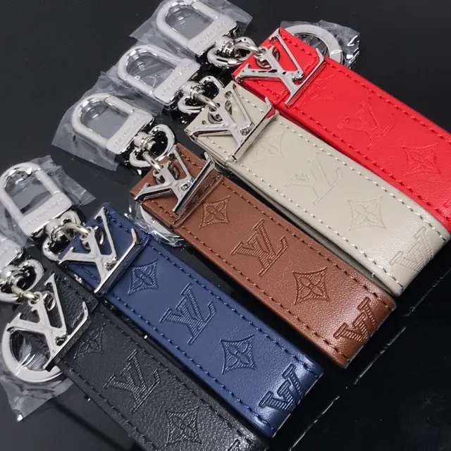 Louis Vuitton Black Silver Embossed Monogram Leather Strap Card Holder