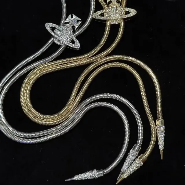 Vivienne Westwood Orb Crystal-Pavé Bolo Necklace