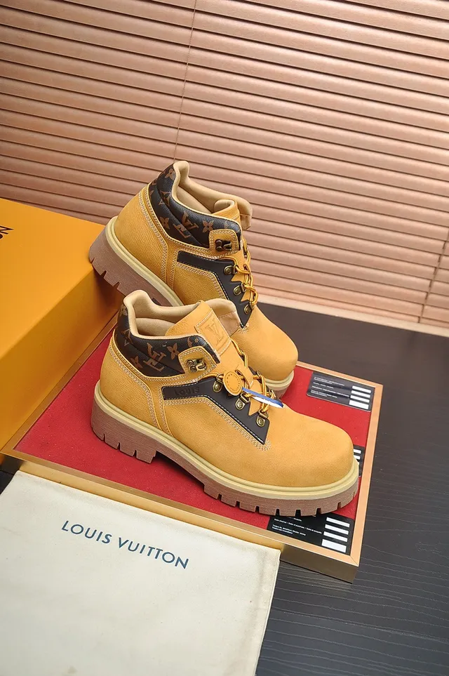 Louis Vuitton Mustard Yellow Monogram Work Boots