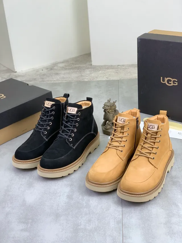 UGG Black Suede Lace-Up Work Boot