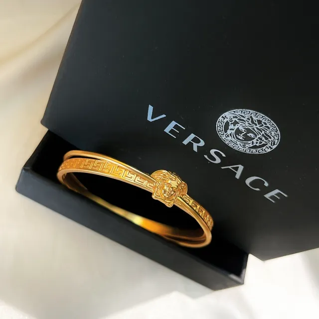 Versace Greca Odissea Medusa Head Gold-Tone Bangle Bracelet