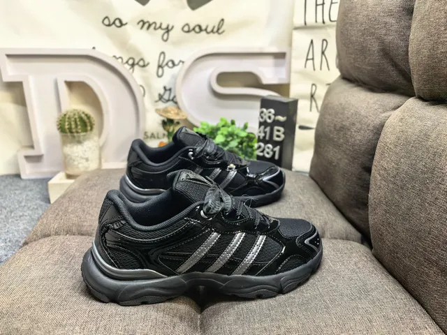 Adidas Gray Black Retro Runner Silhouette Mesh And Synthetic Overlays Chunky Sneakers