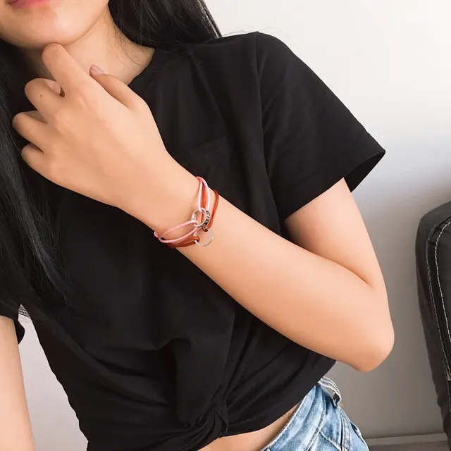 Cartier Love Bracelet Fuchsia Cord Interlocking Ring Bracelet