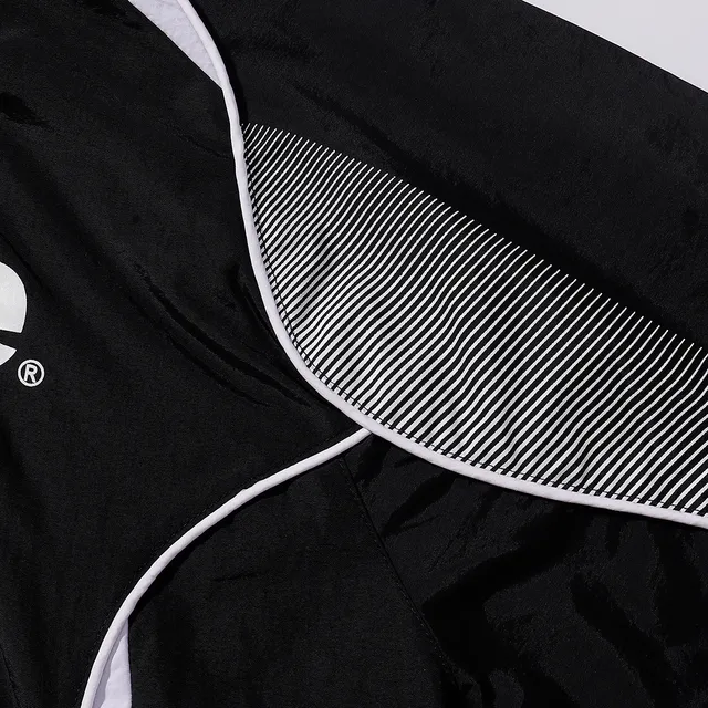 Supreme Black White Full-Zip Contrast-Panel Windbreaker