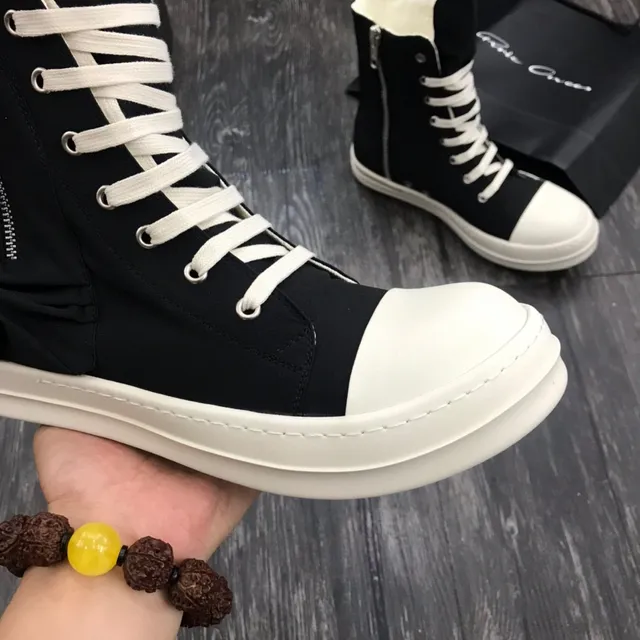 Rick Owens DRKSHDW High-Top Sneaker Black and White Lifestyle Sneakers