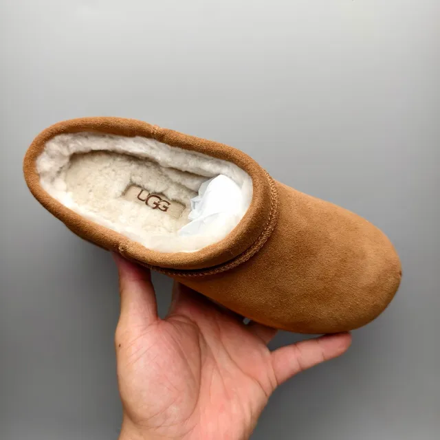 UGG Tasman Tan Suede Shearling-Lined Slipper