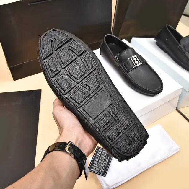 Balmain B-Buckle Black Leather Loafers