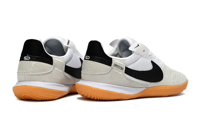 Nike Beige Black Low-Top Suede-Mesh Upper Indoor Soccer Shoes