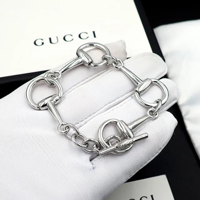 Gucci Horsebit 1955 Polished Silver Horsebit-Link Bracelet