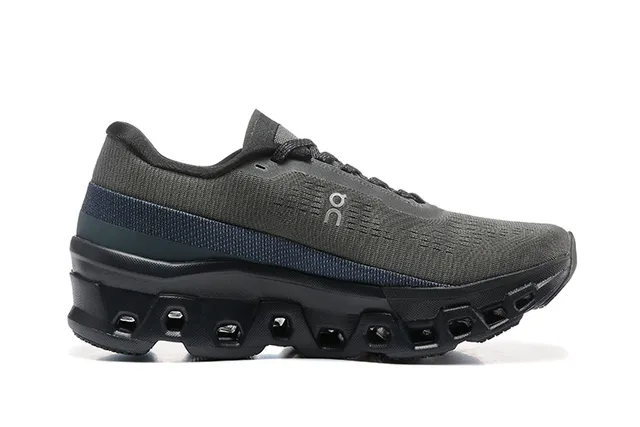 On Cloudmonster Dark Gray Black Running Shoes