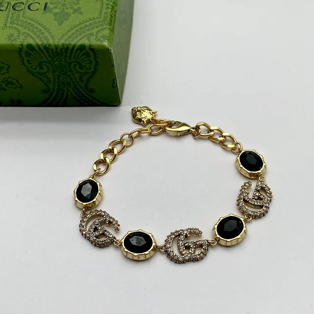 Gucci GG Marmont-Inspired Crystal and Cabochon Stone Bracelets