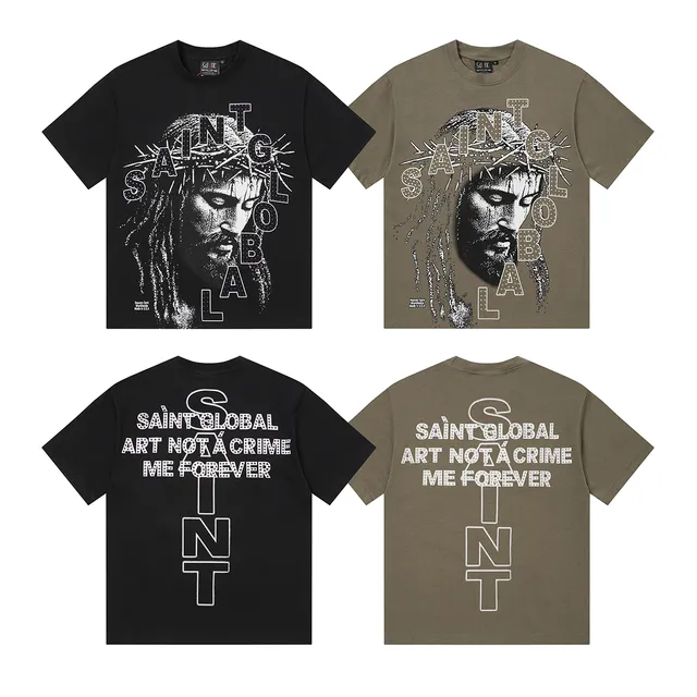Saint Laurent Saint Graphic Print Black T-Shirt