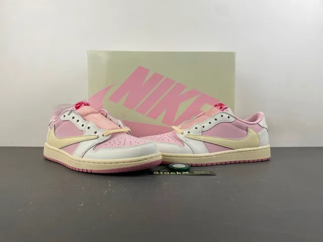 Nike Pink Beige Low-Top Layered Leather Lifestyle Sneakers