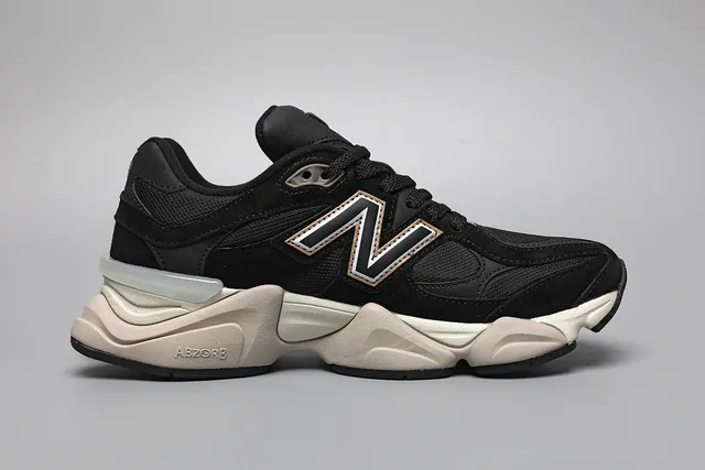 New Balance 9060 Black and Cream Lifestyle Sneakers