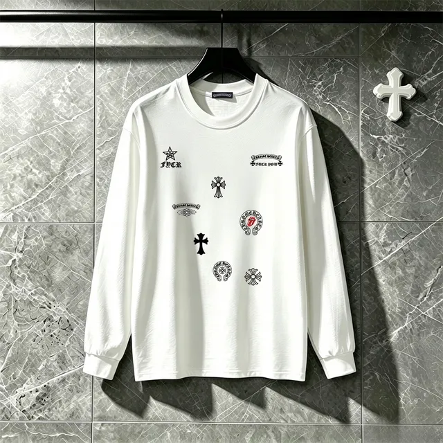 Chrome Hearts Multi-Logo Embroidered Black Crewneck Sweater