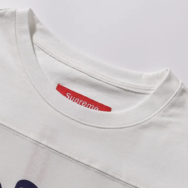 Supreme 99 White Navy Long-Sleeve Crewneck Jersey