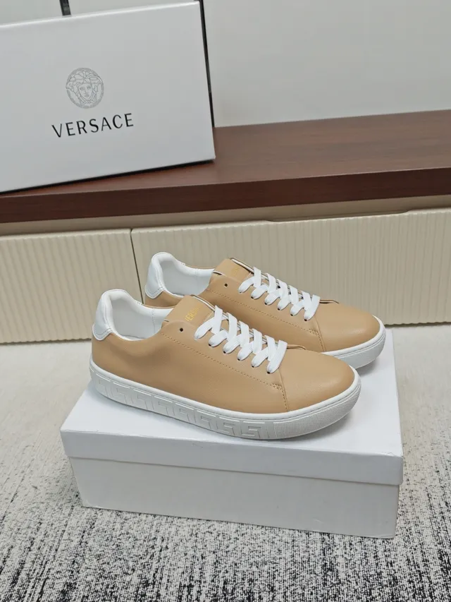 Versace Odissea Beige Leather Lifestyle Sneakers