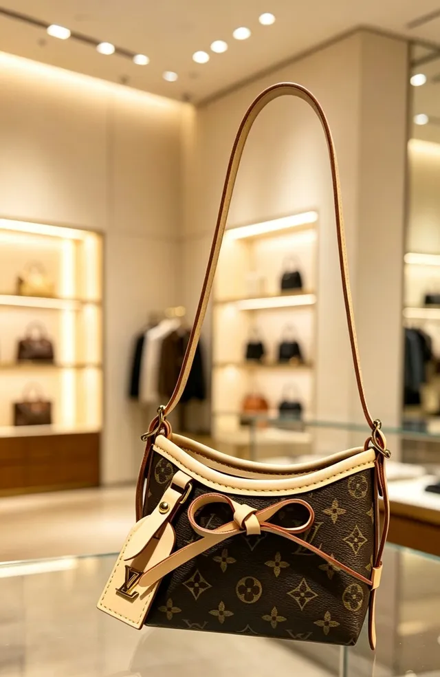 Louis Vuitton Multicolor Beige Structured Mini Shoulder Curved Top Edge Underarm Bag