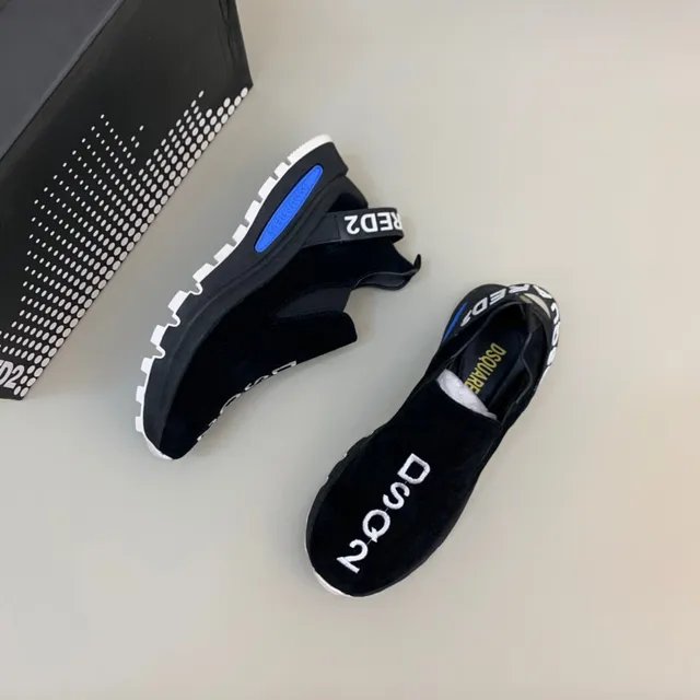 Dsquared2 ICON Black and Blue Slip-On Lifestyle Sneakers