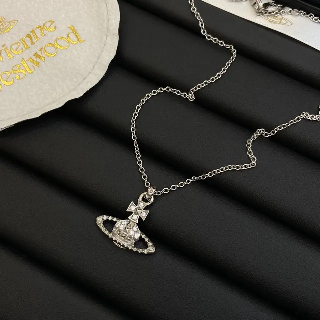 Vivienne Westwood Classic Orb Pavé Crystal Silver-Tone Necklace