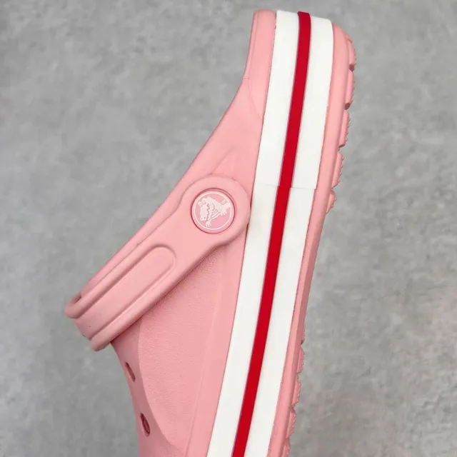 Crocs Classic Clog Pink Red Molded Foam Construction Ventilation Holes Clog