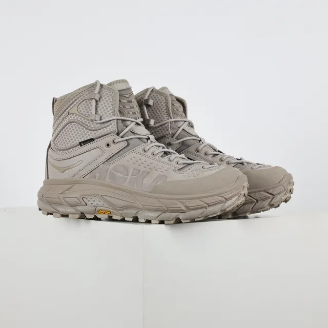 Hoka Beige High-Top Mesh-and-TPU Upper Hiking Boots