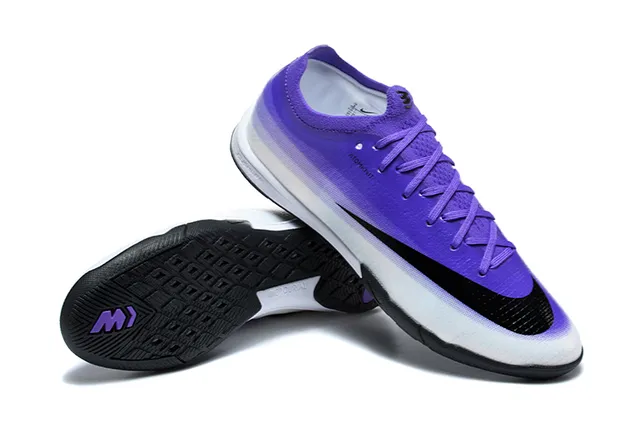 Nike Purple White Low-Top Gradient Upper Indoor Soccer Shoes