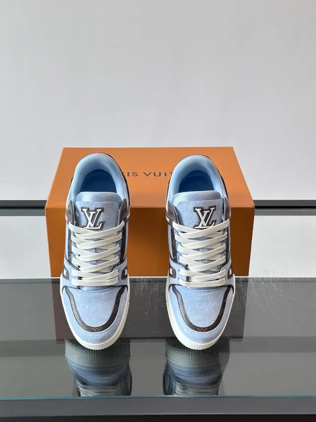 Louis Vuitton LV Trainer Blue Black Low-Top Monogrammed Lifestyle Sneakers