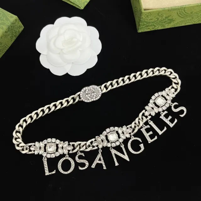 Chanel Los Angeles Crystal Lettering Curb Chain Fashion Belt Bag