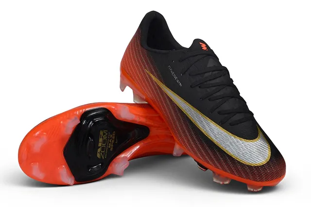Nike Orange Black Flyweave Knit Upper Translucent Soleplate Firm-Ground Soccer Shoes