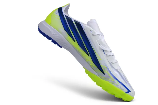 Adidas Hyperfast White Blue Low-Cut Shoe Mesh And Synthetic Upper Turf Soccer Shoes