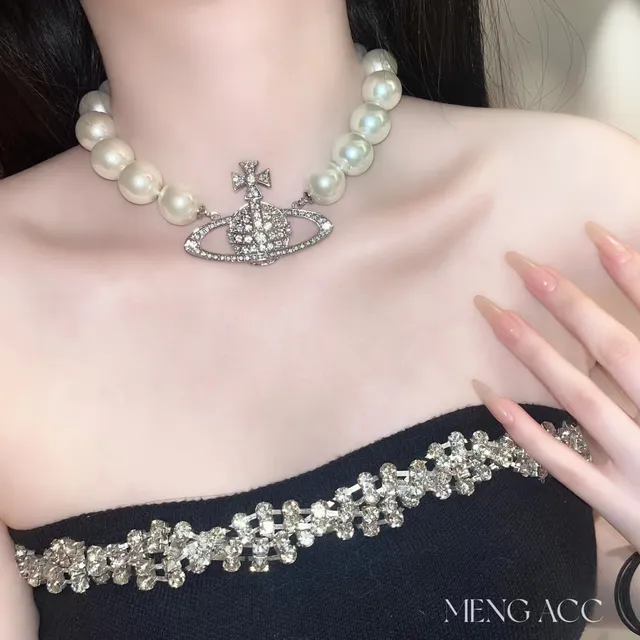 Vivienne Westwood Classic Orb Pearl Beaded Choker Necklace