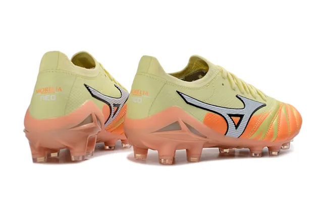 Mizuno Morelia Neo Pale Yellow Orange Firm-Ground Soccer Shoes