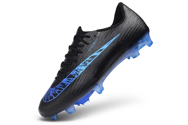 Nike Black Blue Flyweave Upper Translucent Soleplate Firm-Ground Soccer Shoes