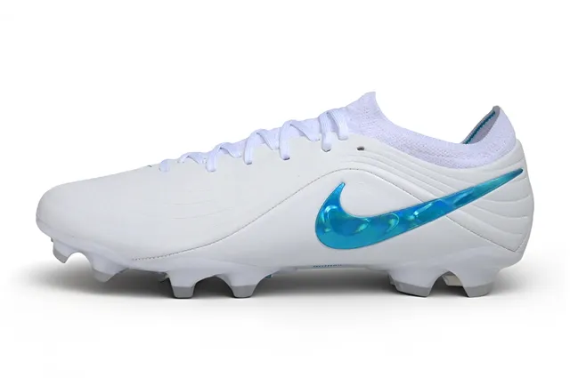 Nike Phantom GT White and Cyan Iridescent Firm-Ground Soccer Shoes