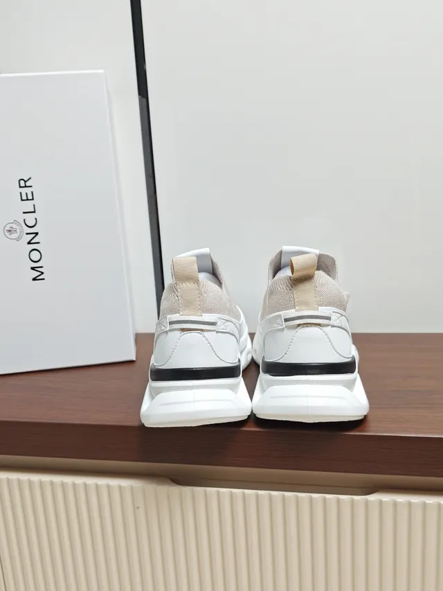 Moncler Slip-On Knit Beige and White Lifestyle Sneakers