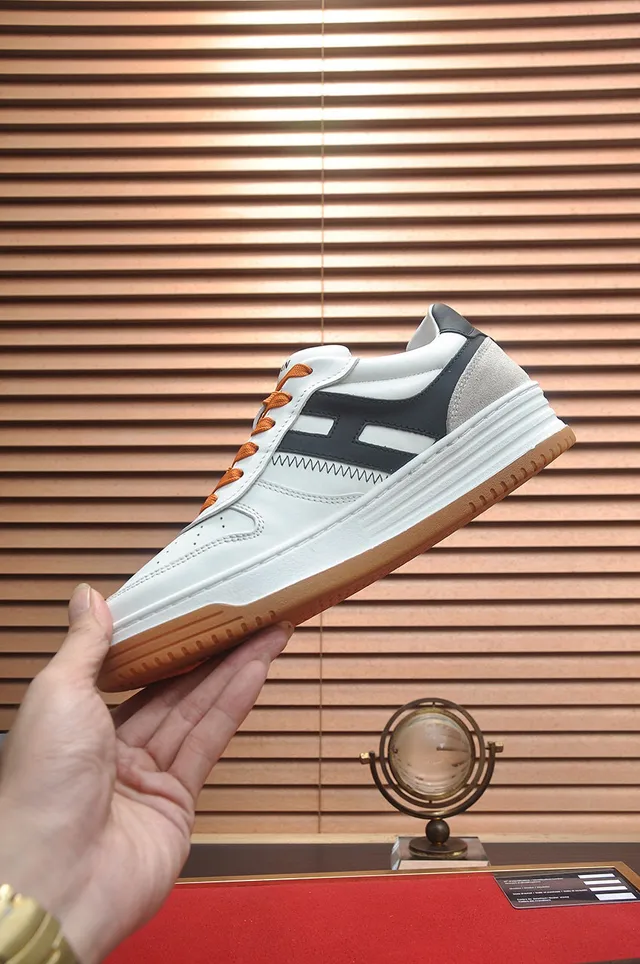 Hogan White Black Low-Top Layered Midsole Lifestyle Sneakers